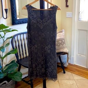 Steel gray lace party dress!